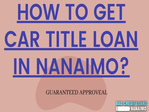 Options for Bad Credit Loans in Nanaimo